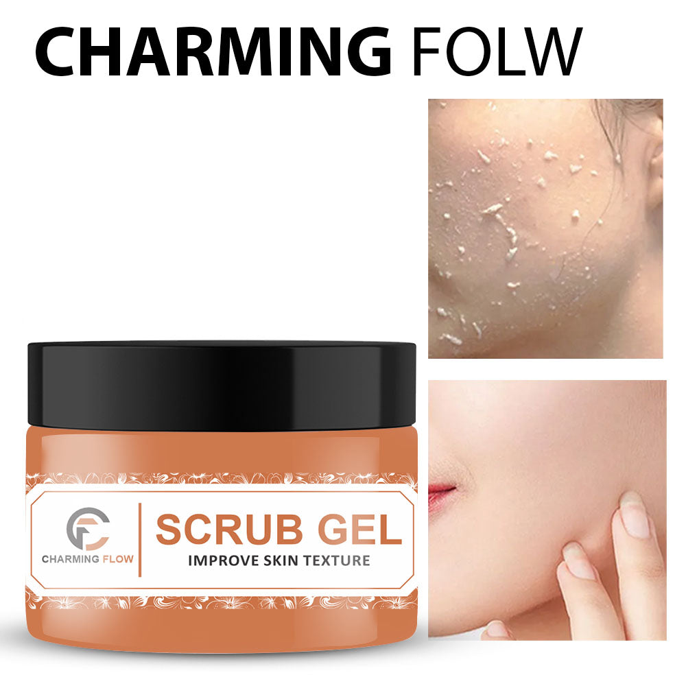 CHARMING FLOW Exfoliating Scrub Gel – Gently Removes Dead Skin & Enhances Smooth, Radiant Texture