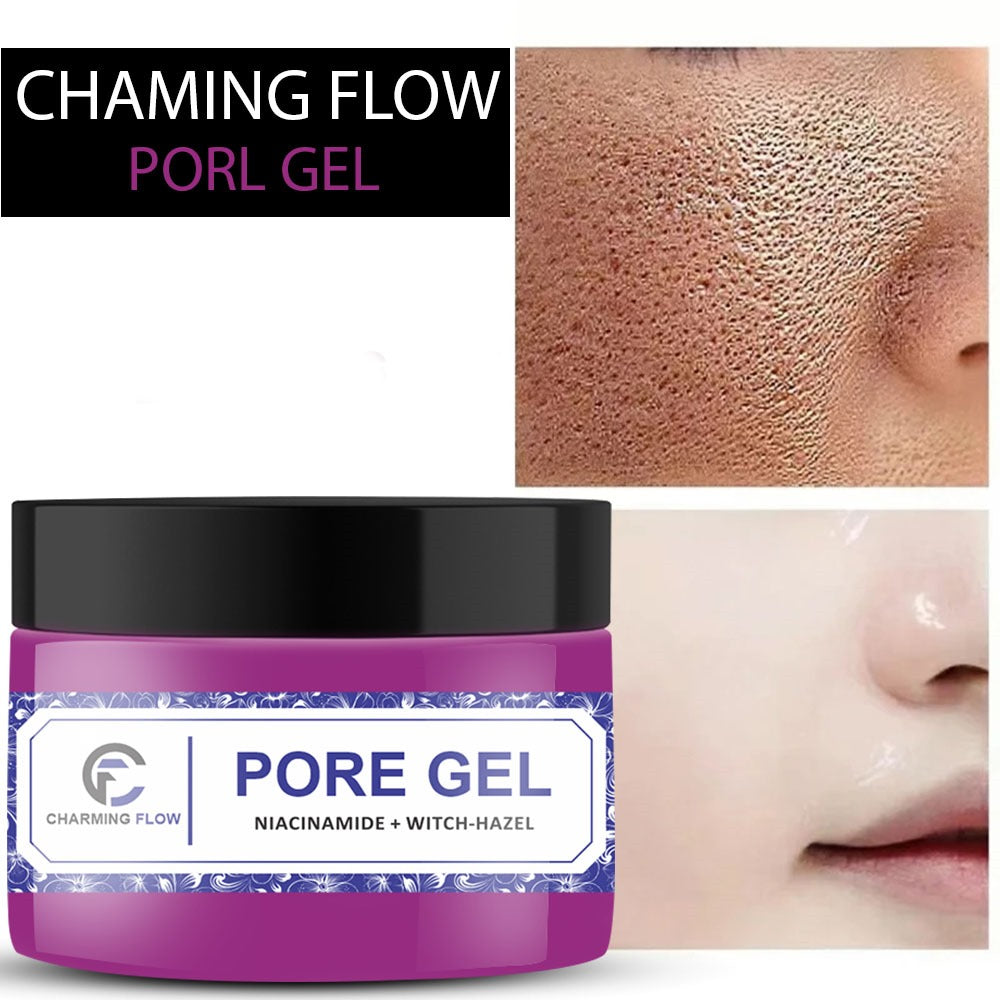 CHARMING FLOW Pore-Refining Treatment Gel – Minimize Pores & Balance Oil with Niacinamide & Witch Hazel (50g)